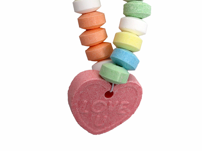 Heart-shaped Valentine candy with clean edges and uniform size, designed for seasonal confectionery programs
