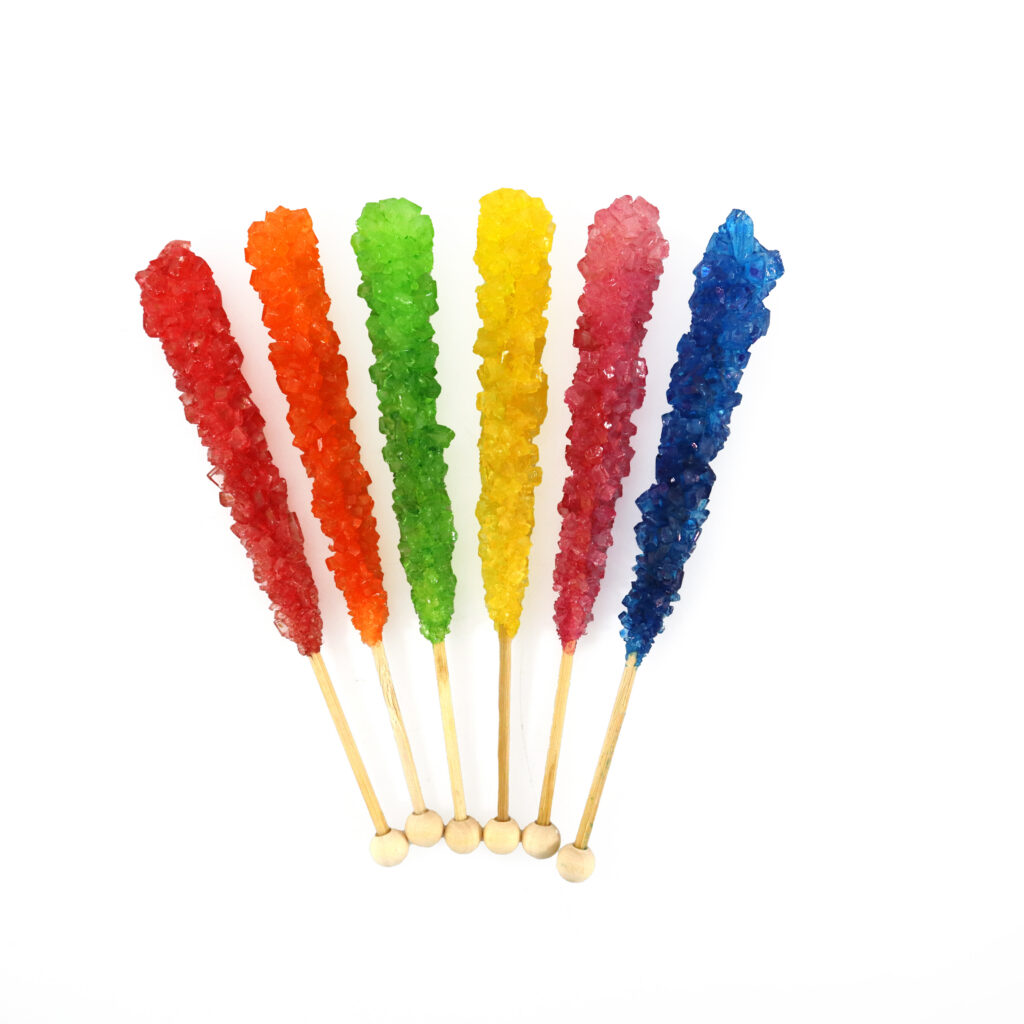 Retail-ready rock candy sticks with flexible packaging for global markets