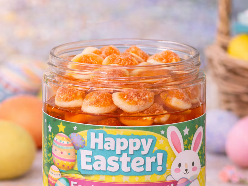 Venta al por mayor de caramelos gomosos en frascos con envases flexibles y opciones de sabor para distribuidores globales.