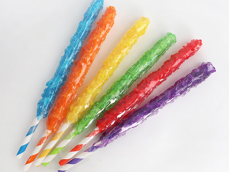 Custom flavored rock candy sticks for seasonal and retail candy programs